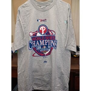 2008 Philly World Series Champions Baseball T-Shirt Men's Size 2XLarge Gray T1